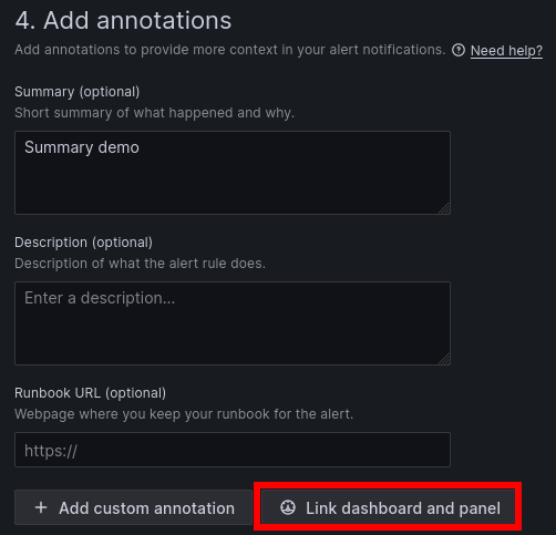 Grafana buttons